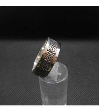 R002041 Sterling Silver Ring Celtic Knot Band Genuine Solid Hallmarked 925 9mm Wide